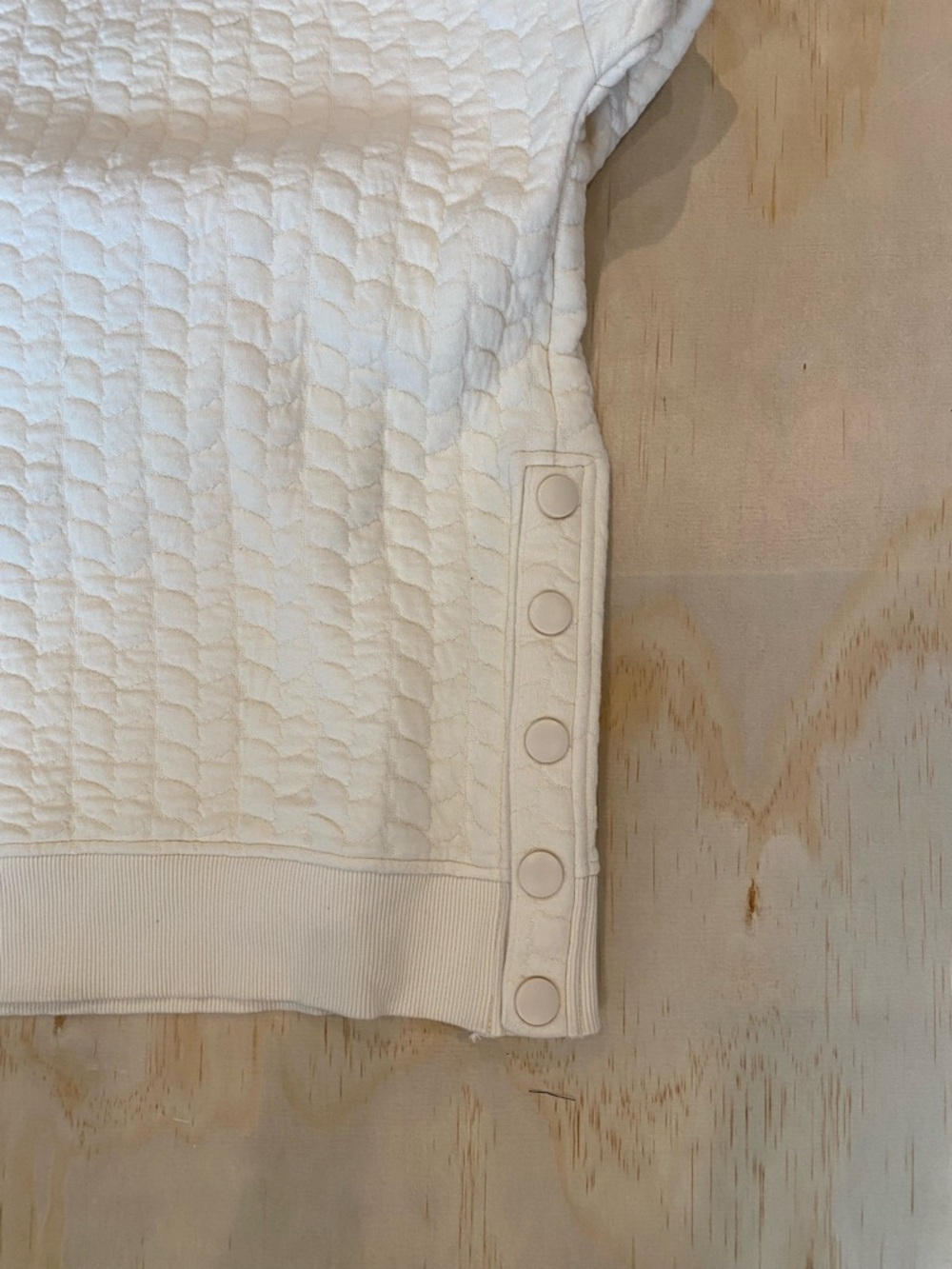 Anthropologie Quilted Cream Pullover & Short Set - Picture 6 of 6